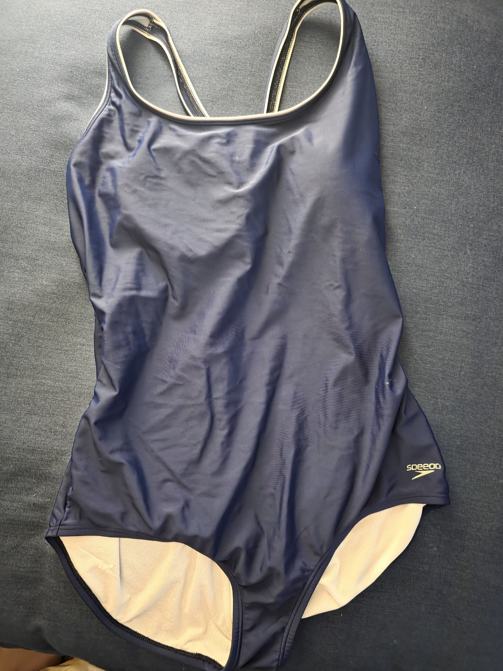 Speedo Navy One-Piece Training Swimsuit with White Trim